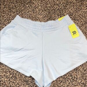 🆕 All In Motion Woman’s 4” French Terry Light Blue Women's Shorts Size M | NWT